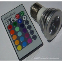 Remote control 3w led rgb spotlight e27